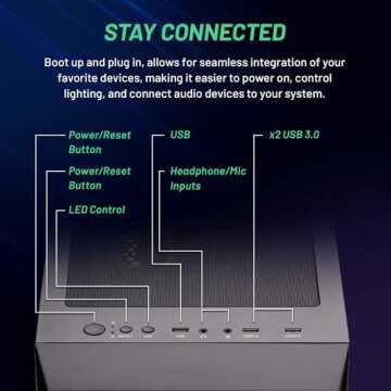 Skytech Gaming Nebula Gaming PC Desktop – Intel Core i5 13400F 2.5 GHz, NVIDIA RTX 3050, 1TB NVME SSD, 16GB DDR4 RAM 3200, 600W Gold PSU, 11AC Wi-Fi, Windows 11 Home 64-bit