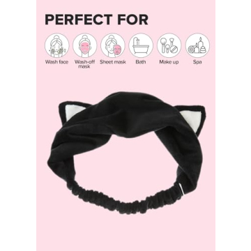 I Dew Care Cat Ears Headband - Cute & Soft for Skincare