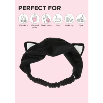 I Dew Care Cat Ears Headband - Cute & Soft for Skincare