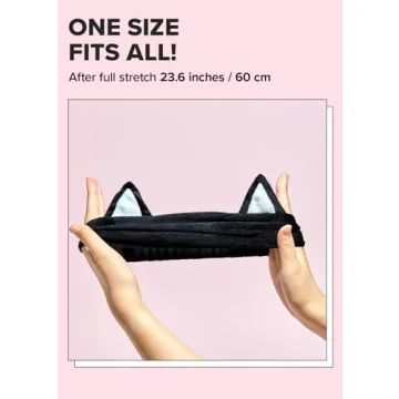 I Dew Care Cat Ears Headband - Cute & Soft for Skincare