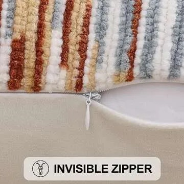 Simmore Fall Boho Decorative Throw Pillow Covers 18x18 Set of 2, Tufted Farmhouse Pillow Covers with Tassels for Cozy Bohemian Couch Sofa Bedroom Home Decor, Rust