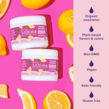 Ultima Replenisher Daily Electrolyte Powder Drink Mix – Pink Lemonade, 30 Serving – Hydration Powder with 6 Key Electrolytes and Trace Minerals – Keto Friendly, Vegan, Non-GMO and Sugar-Free