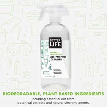 Better Life All Purpose Cleaner - Multipurpose Home and Kitchen Cleaning Spray for Glass, Countertops, Appliances, Upholstery & More - Multi-surface Spray Cleaner - 32oz (Pack of 2) Unscented