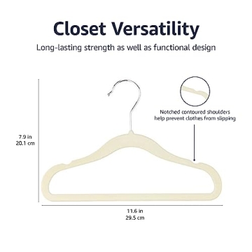 Amazon Basics Velvet Non-Slip Hangers for Kids Clothes
