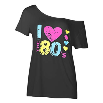 Smile Fish I Love The 80's Off The Shoulder T-Shirts