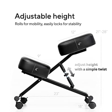 Luxton Home Ergonomic Kneeling Chair for Improved Posture