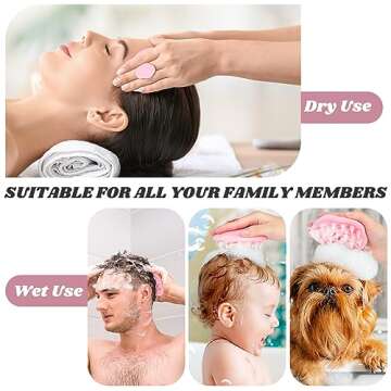 URTHEONE Scalp Massager Shampoo Brush for Hair Growth,Soft Silicone Scalp Scrubber Shower Brush for Women Men Kids Stress Relax&Scalp Exfoliator,Scalp Scrubber for Dandruff Removal (Pink)