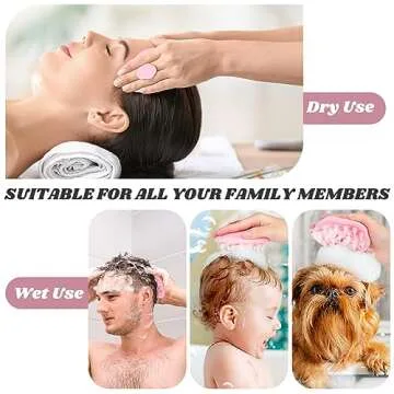 URTHEONE Scalp Massager Shampoo Brush for Hair Growth,Soft Silicone Scalp Scrubber Shower Brush for Women Men Kids Stress Relax&Scalp Exfoliator,Scalp Scrubber for Dandruff Removal (Pink)