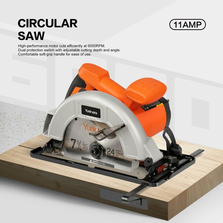 11 Amp Circular Saw for Precise Wood & Plastic Cuts