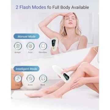 Finequin Laser Hair Removal for Women and Men, Air 15 Ice-cooling IPL Device Hair Removal for Nearly Painless & Long-Lasting Results From Home, 3 Modes & Auto Flashing for Fast Full Body Hair Removal