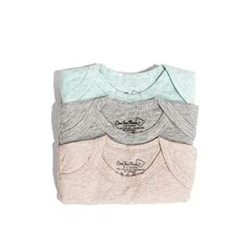 123 Bear Baby Cotton Spandex Short-Sleeve bodysuits unisex boy girl (Mint 3pk, 12-18 Months)