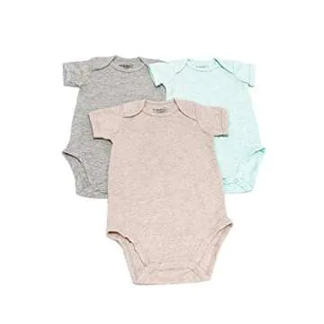 123 Bear Baby Cotton Spandex Short-Sleeve bodysuits unisex boy girl (Mint 3pk, 12-18 Months)
