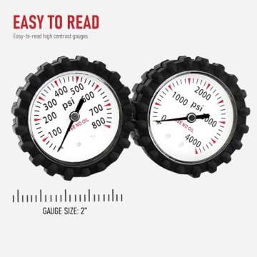 RX WELD Nitrogen Regulator with 0-800 PSI, CGA580 Inlet, Delivery Pressure Equipment Brass Inlet Outlet Connection Gauges with Refrigeration Hose