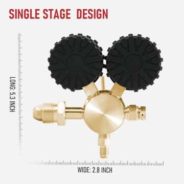 RX WELD Nitrogen Regulator with 0-800 PSI, CGA580 Inlet, Delivery Pressure Equipment Brass Inlet Outlet Connection Gauges with Refrigeration Hose