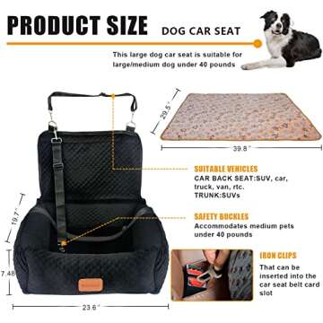 Pet Booster Seat for Medium Small Dogs - Multi-Function Comfort & Safety