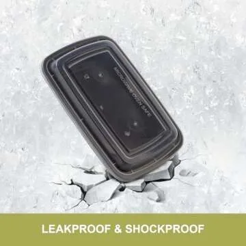 Ezalia 50 Pack- Meal Prep Containers 38oz, Plastic Food Prep Containers Reusable, Leakproof To Go Food Containers with Lids, BPA-Free, Microwave/Dishwasher/Freezer Safe