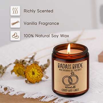 Miracu Badass Bride Candle - Bride Gifts, Bridal Shower Gifts for Bride to be, Bachelorette Gifts fo...