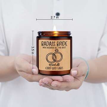 Miracu Badass Bride Candle - Bride Gifts, Bridal Shower Gifts for Bride to be, Bachelorette Gifts for Bride - Funny Engagement, Wedding Gifts for Daughter, Sister - Engaged, Bridal Gifts for Bride