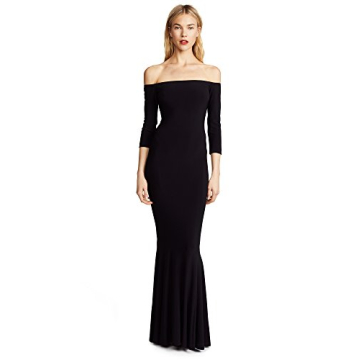 Norma Kamali Women's Off Shoulder Fishtail Gown - Elegant Black Dress