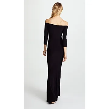 Elegant Norma Kamali Off Shoulder Black Gown for Women