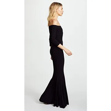 Elegant Norma Kamali Off Shoulder Black Gown for Women