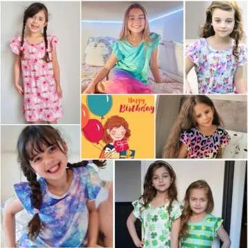 Bright & Cozy Funnycokid Girls Nightgown for Ages 5-12
