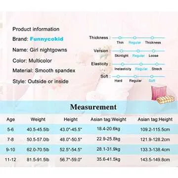 Bright & Cozy Funnycokid Girls Nightgown for Ages 5-12