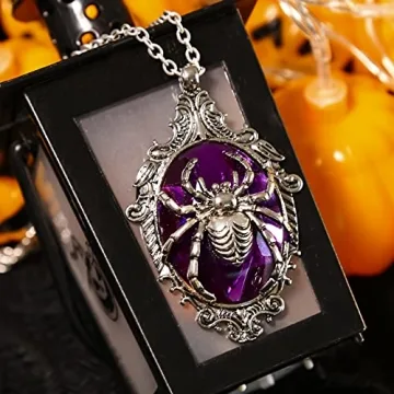 RareLove Gothic Purple Pendant Necklace for Halloween