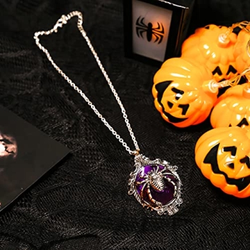 RareLove Gothic Purple Pendant Necklace for Halloween