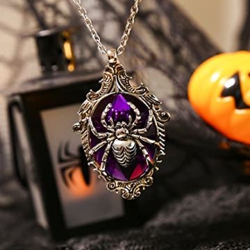 RareLove Gothic Purple Pendant Necklace for Halloween