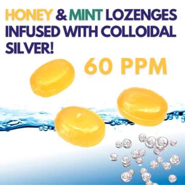 Silver Biotics Colloidal SIlver Lozenges | 60 PPM Ag₄O₄ SilverSol | Immune Support + Throat Soothing Lozenges | Manuka Honey | 21 Count