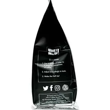 Wake The Hell Up! 12oz Ultra-Caffeinated Ground Coffee, Low Acid, Medium-Dark Roast
