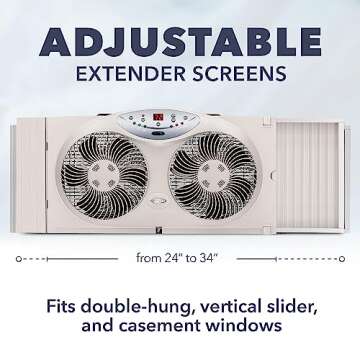 Bionaire Thin Window Fan with Manual Controls(BWF0502M-WM)