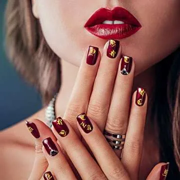 Blulu Holographic Letter Nail Art Stickers - 32 Sheets Vintage Designs