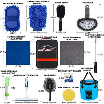 AUTODECO 22Pcs Car Wash Cleaning Kit for Vehicle Detailing