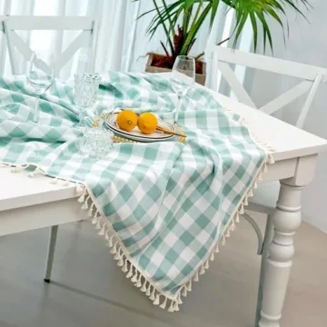 Midsummer Breeze Checkered Tablecloth - Elegant & Durable
