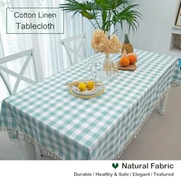 Midsummer Breeze Checkered Tablecloth - Elegant & Durable