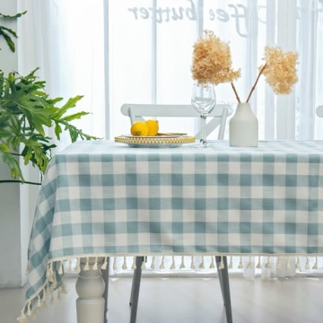 Midsummer Breeze Checkered Tablecloth - Elegant & Durable