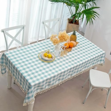 Midsummer Breeze Checkered Tablecloth - Elegant & Durable