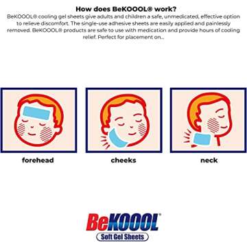 Be Koool Kids Cooling Gel Sheets for Fast Fever Relief