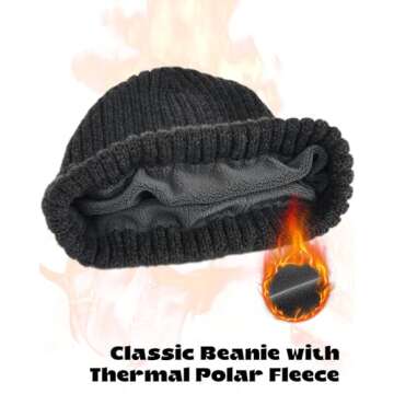 FURTALK Beanie for Men Women Thick Winter Unisex Cuffed Beanie Knit Hats Soft Warm Ski Hats