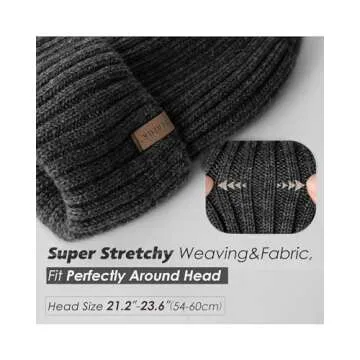 FURTALK Beanie for Men Women Thick Winter Unisex Cuffed Beanie Knit Hats Soft Warm Ski Hats