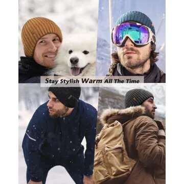 FURTALK Beanie for Men Women Thick Winter Unisex Cuffed Beanie Knit Hats Soft Warm Ski Hats