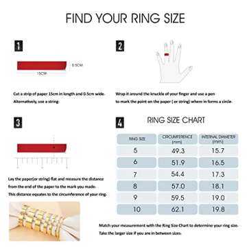 Chrishine Life Dainty Rings for Women Teen Girls Stackable Rings Set Eternity Wedding Band Lovely Friendship Ring Mothers Day Anniversary Graduation Birthday Gifts for Her, Gold/Silver, Size 6 to 9