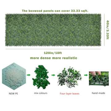 Bybeton Artificial Ivy Privacy Fence Screen for Outdoor Decor