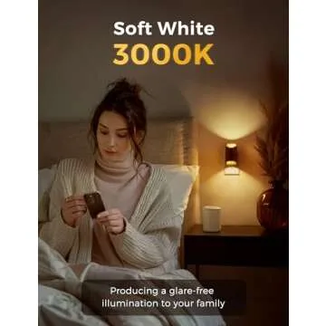 L LOHAS LED Night Lights, Dusk to Dawn Sensor, Soft White 3000K, 0-100LM, Compact for Hallway, Bedroom, Stairway, 2 Pack