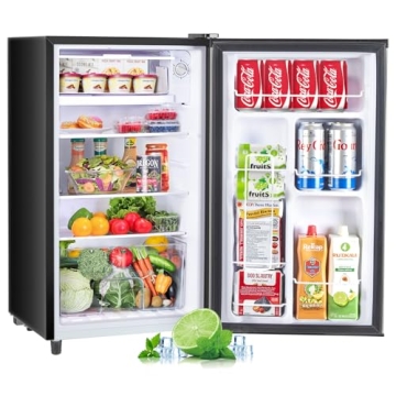 Zibbizo Mini Fridge 3.2 Cu.Ft with Freezer for Dorms, Home & Office