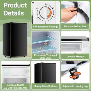 Mini Fridge 3.2 Cu.Ft for Dorms & Offices – Low Noise