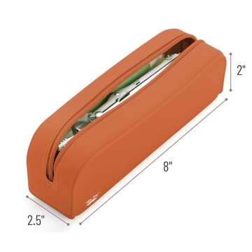 Mr. Pen- Silicone Pencil Case, Terracotta Color, Pencil Pouch, Pencil Case Small, Silicone Pencil Po...