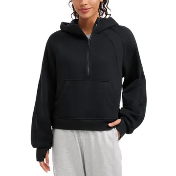 Cozy and Chic CRZ YOGA Fleece Lined Half Zip Hoodie